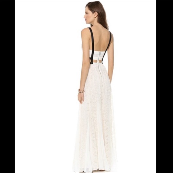 Alice + Olivia lace & leather Sveva Maxi Dress - Picture 2 of 8